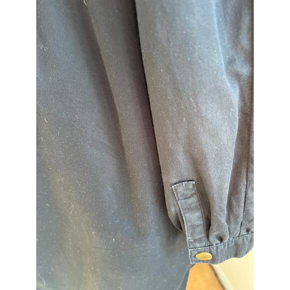 W's VTG H&M Black cotton duster, lined sz 16 goth punk Y2K - Picture 12 of 16